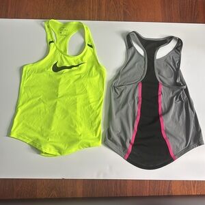 The Nike Tee Dri-fit Athletic Cut Racerback gray run tank top